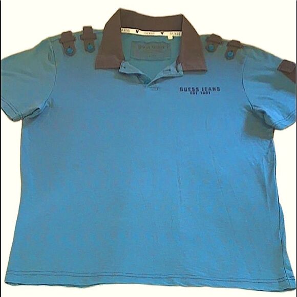 Guess blue two tone Polo Shirt - Picture 1 of 5